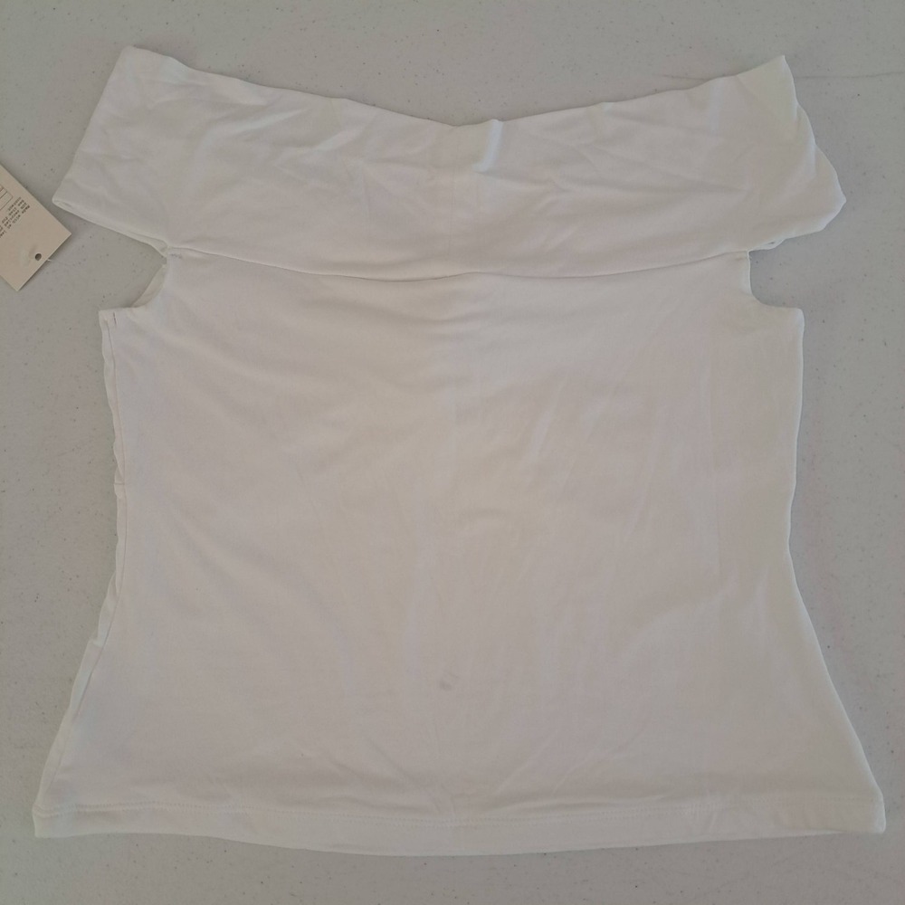 A‎ New Day Twist Front Top Womens Medium White New Off Shoulder 1090-160-B45